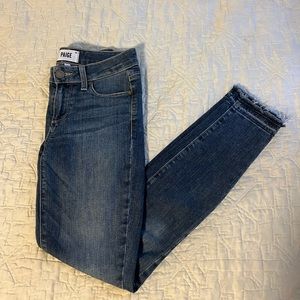 PAIGE Verdugo Ankle Skinny Raw Hem Fisher Wash Size 25